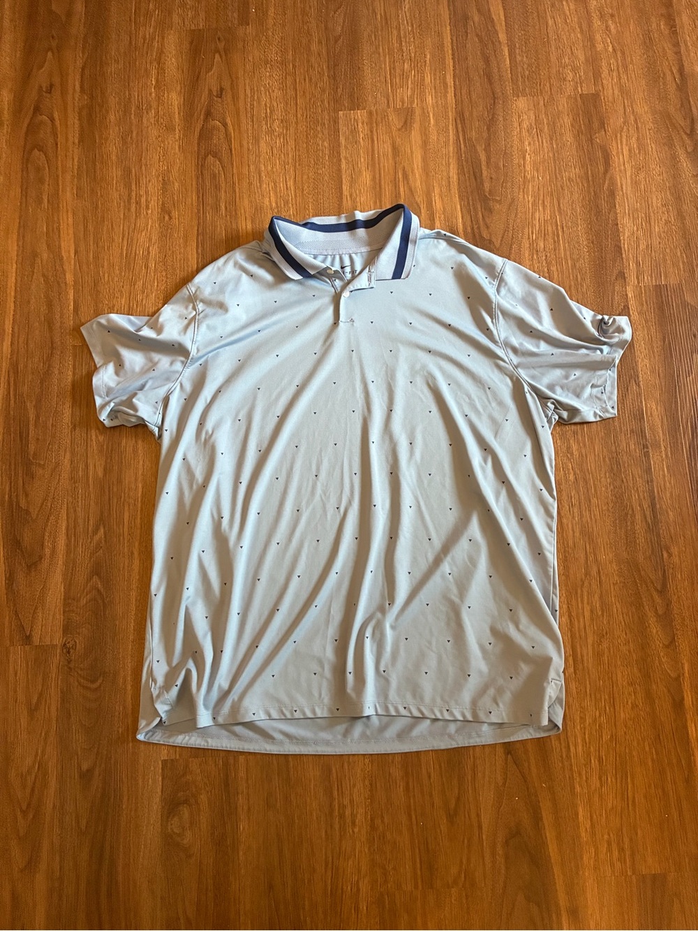 Nike Dri-FIT Men’s 2XL Gray/Blue Short Sleeve Golf Polo Moisture Wicking Geo